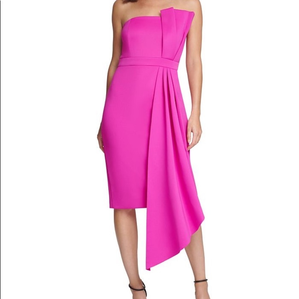 Eliza J Bow-Front Strapless Dress